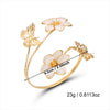 Wholesale Women's Retro Exaggerated Oildrip Flower Butterfly Alloy Bracelet Open Arm Ring Accessories