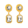 Wholesale Women's Retro Exaggerated Square Alloy Diamond Earrings With S925 Silver Needle And Multilayer Design