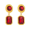 Wholesale Women's Retro Exaggerated Square Alloy Diamond Earrings With S925 Silver Needle And Multilayer Design