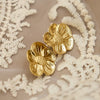 Wholesale Women's Retro Fashion Flower Stainless Steel Earrings With Electroplating