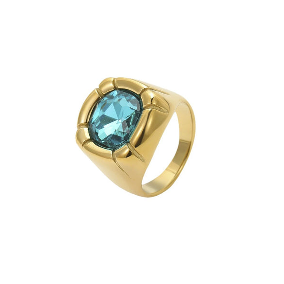 Wholesale Women's Retro Fashion Geometric Stainless Steel Ring With Electroplating Treatment