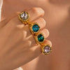Wholesale Women's Retro Fashion Geometric Stainless Steel Ring With Electroplating Treatment