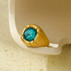 Wholesale Women's Retro Fashion Geometric Stainless Steel Ring With Electroplating Treatment