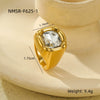 Wholesale Women's Retro Fashion Geometric Stainless Steel Ring With Electroplating Treatment