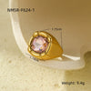 Wholesale Women's Retro Fashion Geometric Stainless Steel Ring With Electroplating Treatment