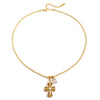 Wholesale Women's Retro Fashion Ins Style Stainless Steel Electroplated Cross Necklace