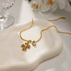 Wholesale Women's Retro Fashion Ins Style Stainless Steel Electroplated Cross Necklace