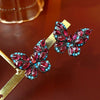 Wholesale Women's Retro Fashion Light Luxury Copper Earrings With Colorful Butterfly And Geometric Pattern And Electroplating Treatment