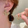 Wholesale Women's Retro Fashion Light Luxury Copper Earrings With Colorful Butterfly And Geometric Pattern And Electroplating Treatment