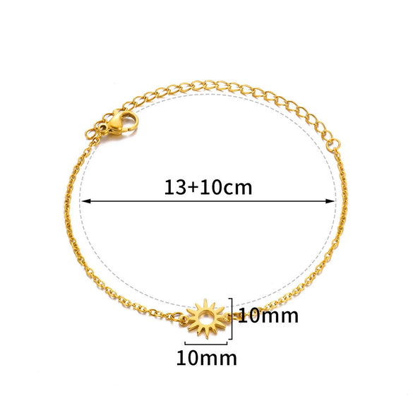 Wholesale Women's Retro Fashion Natural Stone Pearl Geometric Stainless Steel Anklet With Gold Plated Artificial And Semiprecious Stones