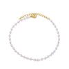 Wholesale Women's Retro Fashion Natural Stone Pearl Geometric Stainless Steel Anklet With Gold Plated Artificial And Semiprecious Stones