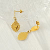 Wholesale Women's Retro Fashion Ol Heartshaped Stainless Steel Electroplated Earrings