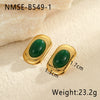 Wholesale Women's Retro Fashion Oval Stainless Steel Geometric Earrings With Electroplating