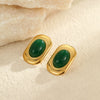 Wholesale Women's Retro Fashion Oval Stainless Steel Geometric Earrings With Electroplating