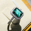Wholesale Women's Retro Fashion Rectangular Copper Ring With Zircon And Geometric Design