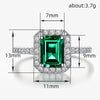 Wholesale Women's Retro Fashion Rectangular Copper Ring With Zircon And Geometric Design
