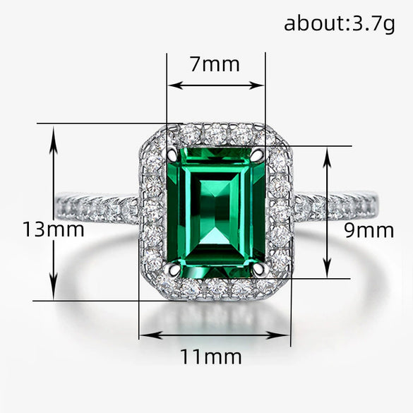 Wholesale Women's Retro Fashion Rectangular Copper Ring With Zircon And Geometric Design