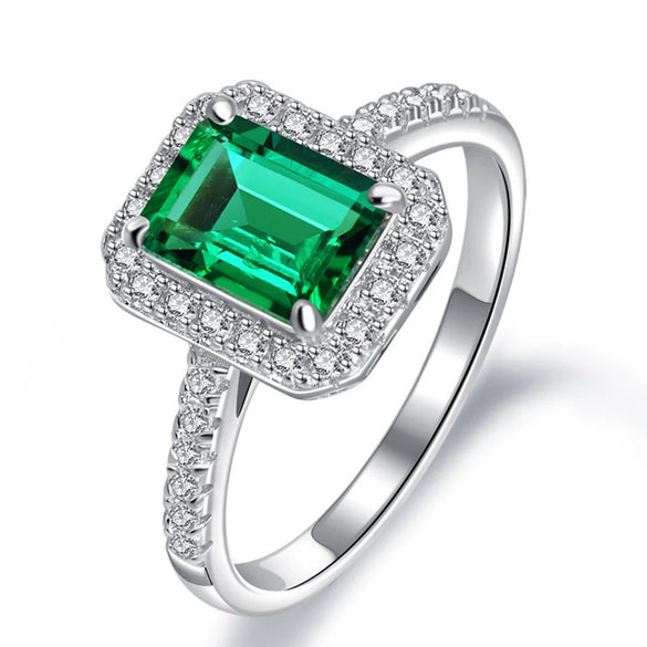Wholesale Women's Retro Fashion Rectangular Copper Ring With Zircon And Geometric Design