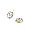 Wholesale Women's Retro Fashion Stainless Steel 18K Gold Plated Geometric Hollow Spiral Earrings
