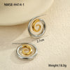 Wholesale Women's Retro Fashion Stainless Steel 18K Gold Plated Geometric Hollow Spiral Earrings