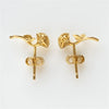 Wholesale Women's Retro Flower Copper Earrings With Real Gold Electroplating