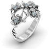 Wholesale Women's Retro Flower Zircon Copper Ring