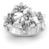 Wholesale Women's Retro Flower Zircon Copper Ring