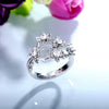 Wholesale Women's Retro Flower Zircon Copper Ring
