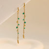 Wholesale Women's Retro Foreststyle Geometric Stainless Steel 18K Gold Electroplated Earrings