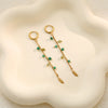 Wholesale Women's Retro Foreststyle Geometric Stainless Steel 18K Gold Electroplated Earrings