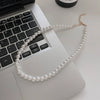 Wholesale Women's Retro French Imitation Pearl And Copper Geometric Clavicle Chain Necklace With Electroplating