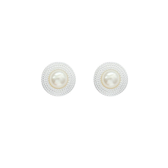 Wholesale Women's Retro French Round Alloy Geometric Earrings With Electroplating