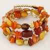 Wholesale Women's Retro Geometric Alloy Beaded Multilayer Winding Bracelet With Electroplating