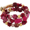 Wholesale Women's Retro Geometric Alloy Beaded Multilayer Winding Bracelet With Electroplating