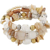 Wholesale Women's Retro Geometric Alloy Beaded Multilayer Winding Bracelet With Electroplating