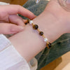Wholesale Women's Retro Geometric Alloy Electroplated Tiger Eye Stone Bracelet