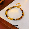 Wholesale Women's Retro Geometric Alloy Electroplated Tiger Eye Stone Bracelet