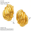 Wholesale Women's Retro Geometric Braided Titanium Steel Electroplated Earrings