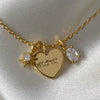 Wholesale Women's Retro Geometric Copper Heart Pendant Necklace With Electroplating And Ochain