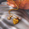 Wholesale Women's Retro Geometric Copper Heart Pendant Necklace With Electroplating And Ochain