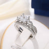 Wholesale Women's Retro Geometric Copper Inlaid Zircon Ring