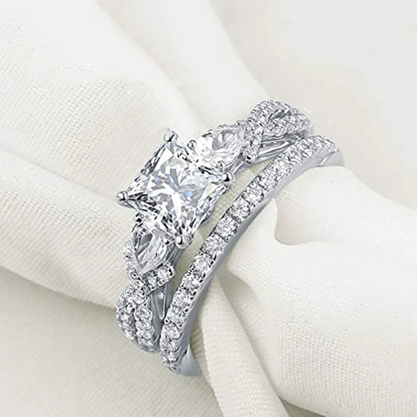 Wholesale Women's Retro Geometric Copper Inlaid Zircon Ring
