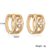 Wholesale Women's Retro Geometric Copper 18K Gold Plated Hollow Zircon Micropaved Earrings