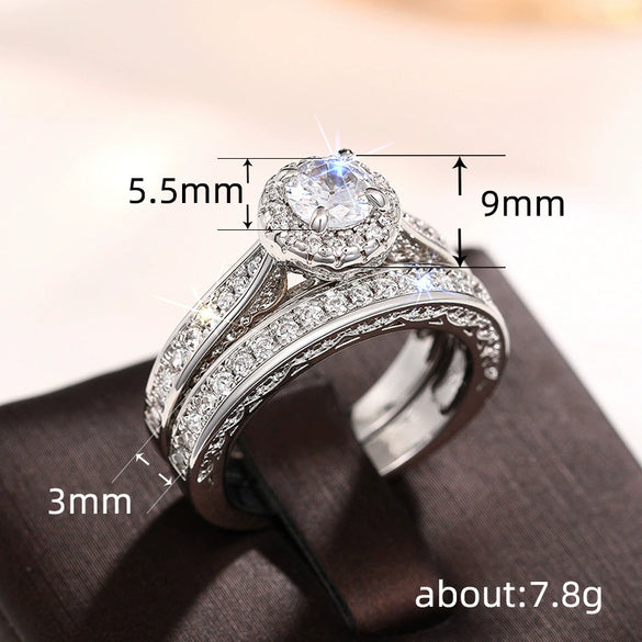 Wholesale Women's Retro Geometric Copper Ring Inlaid With Zircon
