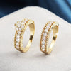 Wholesale Women's Retro Geometric Copper Ring Set Inlaid With Zircon