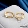 Wholesale Women's Retro Geometric Copper Ring Set Inlaid With Zircon
