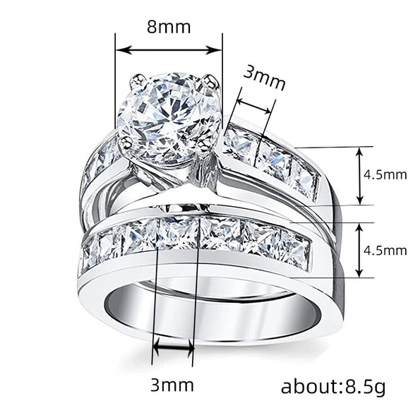 Wholesale Women's Retro Geometric Copper Ring With Zircon For Wedding Jewelry