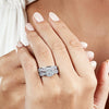 Wholesale Women's Retro Geometric Copper Ring With Zircon For Wedding Jewelry