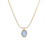 Wholesale Women's Retro Geometric Drop Shape Mixed Gem Inlay Titanium Steel Electroplated Necklace With Snake Bone Chain