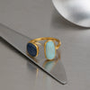 Wholesale Women's Retro Geometric Dropshaped Stainless Steel Ring With Vacuum Real Gold Plating